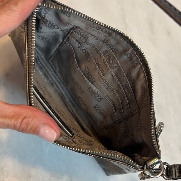 Michael Kors Metallic Embossed Logo Mini Bag - Picture 12 of 15